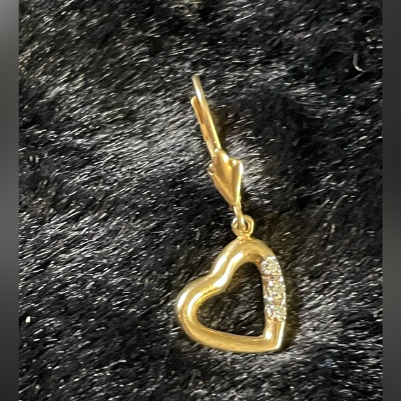 🔥Vintage 10K CI Diamond Heart Danglers - Picture 4 of 9